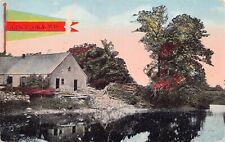 Glen Flora WI Wisconsin Rusk County Pennant Hand Colored c1918 Vtg Postcard A44 picture