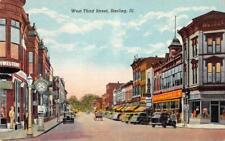 West Third Street Scene, Sterling, Illinois 1948 Vintage Postcard picture