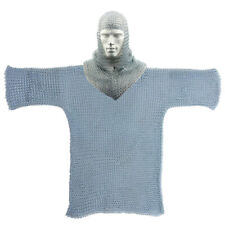 Medieval Knights Renaissance Functional 16g Chainmail Armor with Coif Set picture