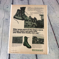Vintage 1974 Browning Waterproof Boots Print Ad Genuine Magazine Advertisement picture