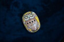 Owl Trinket Box Dish Porcelain Vintage Floral Yellow Limoge Style picture