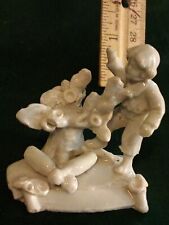 rare vintage antique porcelain figurine german limbach fairing boy tree picture