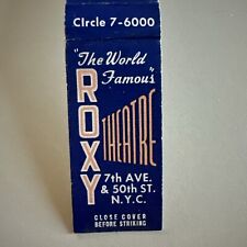 Vintage 1960s Roxy Theatre New York City Matchbook Cover picture