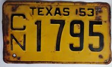 Vintage 1953 Texas License Plate picture