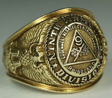 WWII 9th Armored Division Military 14K Gold Ring Battle Of The Bulge US ARMY picture