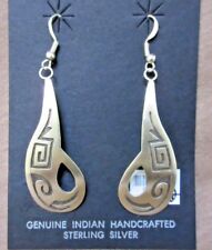 Native Navajo Hopi Style Sterling Overlay Hook Earrings by Sonny Gene JE0420 picture