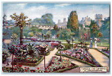 c1910 Famous Old Gardens Hinchingbrooke Oilette Tuck Art Antique Postcard picture