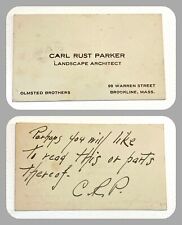 CARL RUST PARKER rare inscribed & initialed OLMSTED BROS LANDSCAPE ARCHITECTS picture