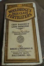 Antique 1921 Wooldridge High Class Fertilizers Notepad Advertisement picture
