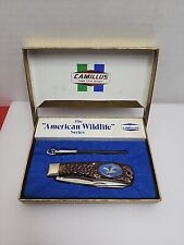 Camillus USA Howling Coyote Pocket Knife American Wildlife Series 1970s picture