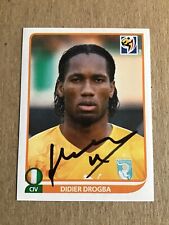 Didier Drogba,  Ivory Coast 🇨🇮 Panini World Cup 2010 hand signed picture