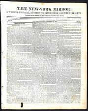 New-York Mirror Weekly Journal Literature Fine Arts Newspaper - Nov 12 1831 8pp picture