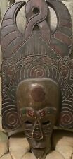 Large Indonesian Wood Carved Hand Painted Mask 24” picture