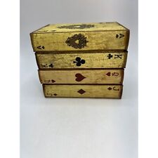 4 Ace Playing Cards Book Boxes Indoor Red, Tan, Black picture