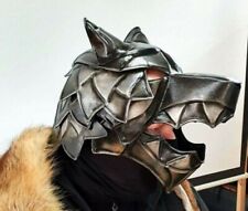 X-mas Blackened 18 Gauge Steel Medieval Great Wolf Helmet SCA LARP Cosplay picture