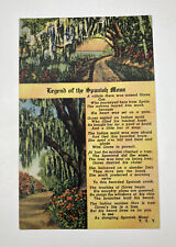 Legend Of The Spanish Moss Scenery Trees & Floral VINTAGE Postcard picture