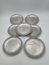 VTG Wendell August Forge Hammered Aluminum Coasters Canadian Goose Set Of 7 picture