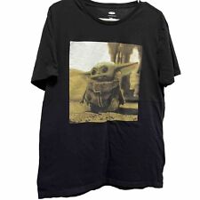 Old Navy Baby Yoda Black T-Shirt The Mandalorian Unisex Size Large Disney Tee picture