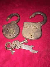 antique padlocks with Keys NOT WORKING picture