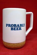 LAKEFRONT BREWERY PROBABLY BEER PORCELAIN WHITE CORK BOTTOM MUG, RARE, NEW picture