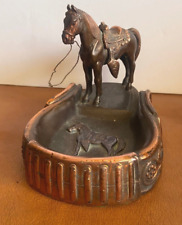 Vintage Bronze Horse on Desk /Coin Tray For Office, Home Display picture