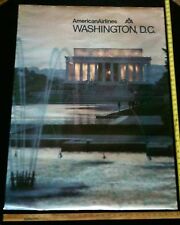 Vintage 1970’s-80’s American Airlines ORIGINAL Poster WASHINGTON DC picture