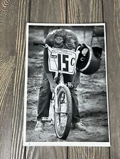 Vintage Mitchell Cooper 10 #15 Motocross Black White Photograph 10” x 6.75” picture