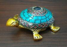 Garden Tortoise Turtle Aluminium Metal Multi Color With Stone picture