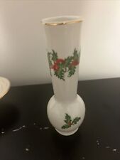 Parma By AAI Made In Japan Porcelain Holly Motif Bud Vase picture