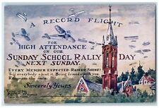 c1920's A Record Flight Sunday School Rally Day Illinois IL Unposted Postcard picture