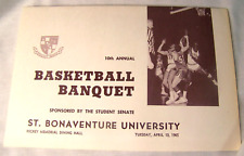 1965 ST BONAVENTURE UNIVERSITY BONNIES BASKETBALL BANQUET PROGRAM ROOSTER picture