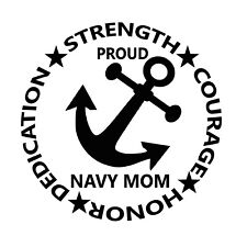 Proud Navy Mom Vinyl Decal American Military Soldier picture