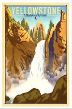 Yellowstone National Park Tower Falls Lith Lantern Press postcard picture