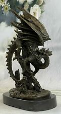 Fine Brand New Handmade Solid Bronze Casting Fly Dragon Collector Edition Statue picture