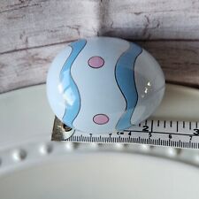 Nora Fleming Wavy Egg A95 Easter Egg Mini Retired Blue Stripes And Pink Spots picture