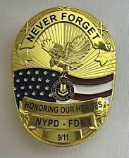 9/11 badge -  Memorial badge gold picture