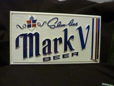 vintage Slim-line Mark V Beer advertising sign plastic 9½x5¼ raised letters picture