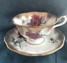 Royal Albert England Sweet Romance Teacups & Saucer Gold Guild With Number picture
