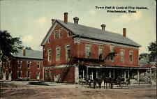 Winchendon Massachusetts MA Town Hall Fire Station c1900s-10s Postcard picture