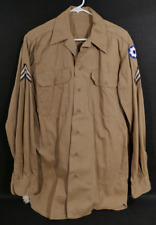 WW2 US Army 8th Service Command Corporal's Khaki Shirt 15 1/2 x 35 Wartime Issue picture