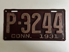1931 Connecticut License Plate All Original Paint picture