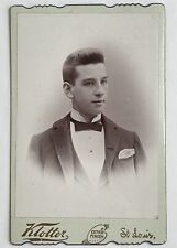 Antique Victorian Cabinet Card Photo Handsome Young Man St Louis, Missouri picture