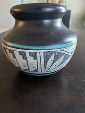 Vtg Small Navajo Native American Hand Painted Vase Signed S. Dineh 6