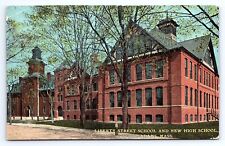 Postcard Liberty Street School And New High School Adams Massachusetts picture
