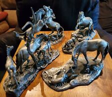 Four Don Pollard Franklin Mint Pewter Stallions Figurines   picture