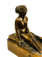 RARE Bronze Nude Woman in Bath sculpture USN Navy marked ww2 WOW picture