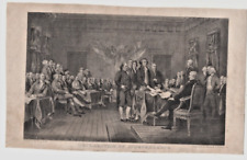 DECLARATION OF INDEPENDENCE, HISTORICAL 1830's ENGRAVING BY ILLMANN + PILBROW picture