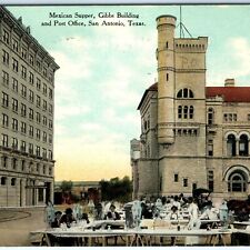 c1910s San Antonio, TX Outdoor Mexican Supper Gibbs Post Office Postcard A119 picture