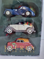 Lauren Ralph Lauren 3 Classic Roadster Vintage Cars Christmas Ornaments Box Lot picture