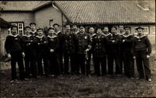 Photo RPPC Postcard 1915 German Sailors in Uniform, Cap Band Werft Division NAVY picture